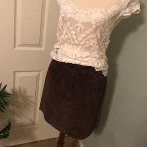🎉Chocolate brown suede leather mini skirt- 💯 Leather